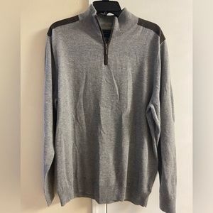 THOMAS PARKER NWT Mens Grey Wool Blend 1/4 Zip Pullover  Sweater, XL. NWT‎